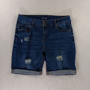 Sandpiper Denim Shorts Women's Size 18W Blue Distressed *